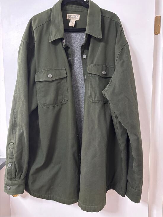 Duluth Trading Co. Other - Duluth Trading Co Mens 3XL Tall Lined Canvas Shirt Jacket Olive Green Shacket